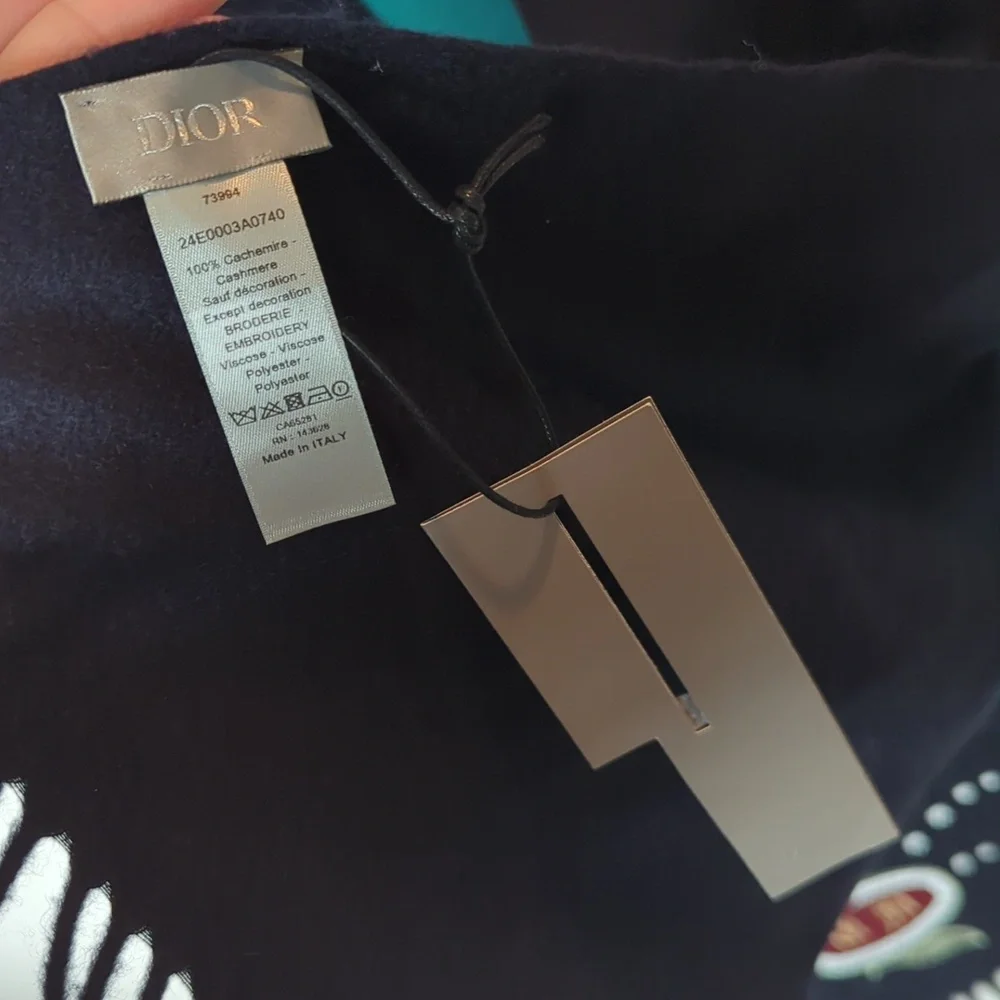 Dior Black Casshmere Scarf